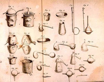 Scientific equipment, from The Elements of Chemistry by Antoine Laurent de Lavoisier, engraved by D.Lizars by French School